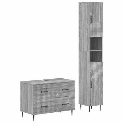 2 Piece Bathroom Cabinet Set HAARLEM Grey Sonoma