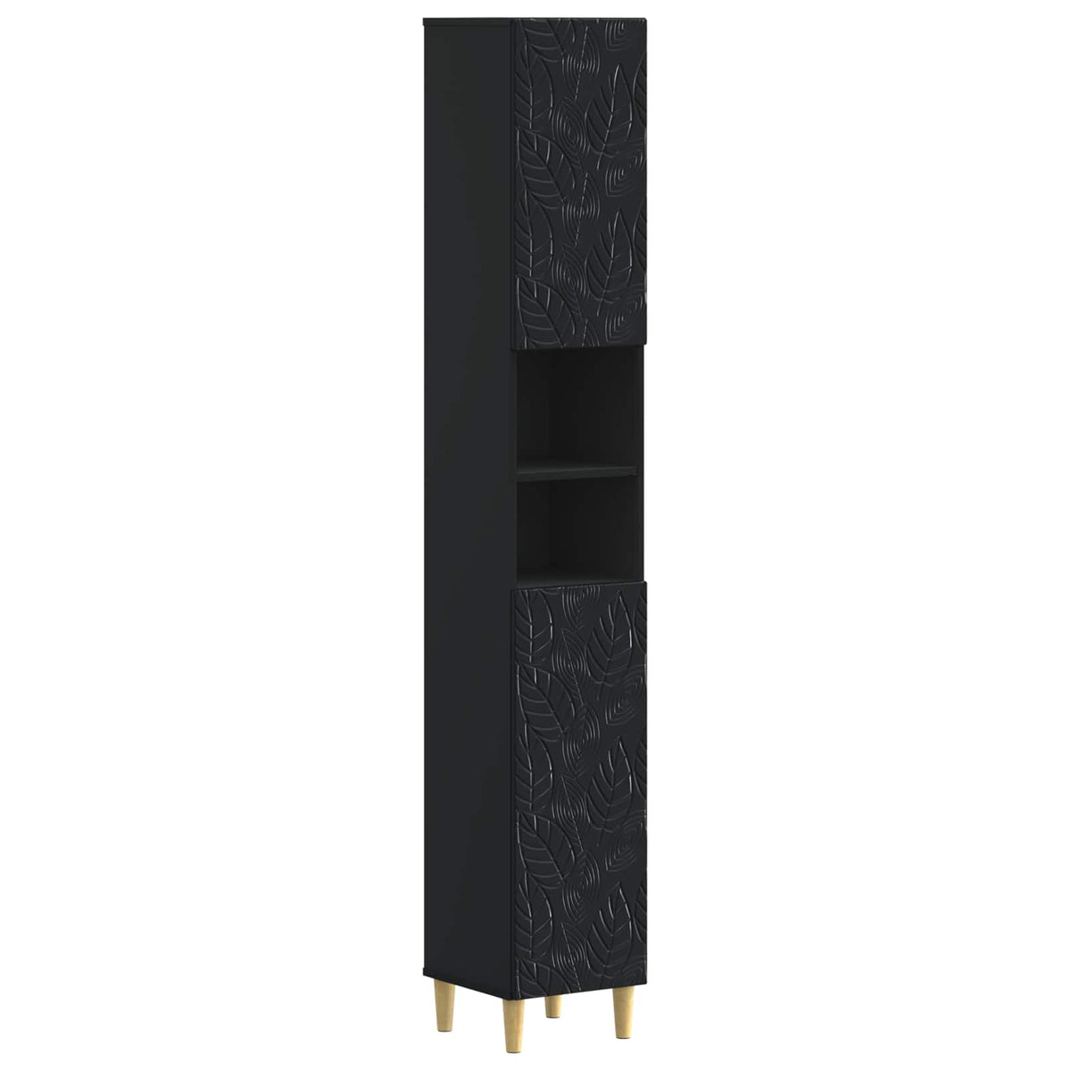 2 Piece Bathroom Cabinet Set DELFT Black Engineered Wood