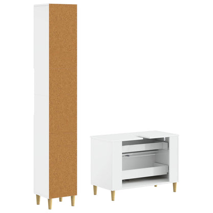 2 Piece Bathroom Cabinet Set DELFT High Gloss White