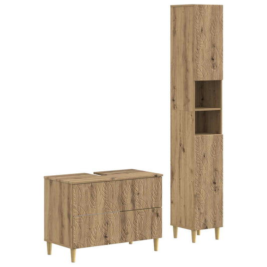 2 Piece Bathroom Cabinet Set DELFT Artisan Oak Engineered Wood