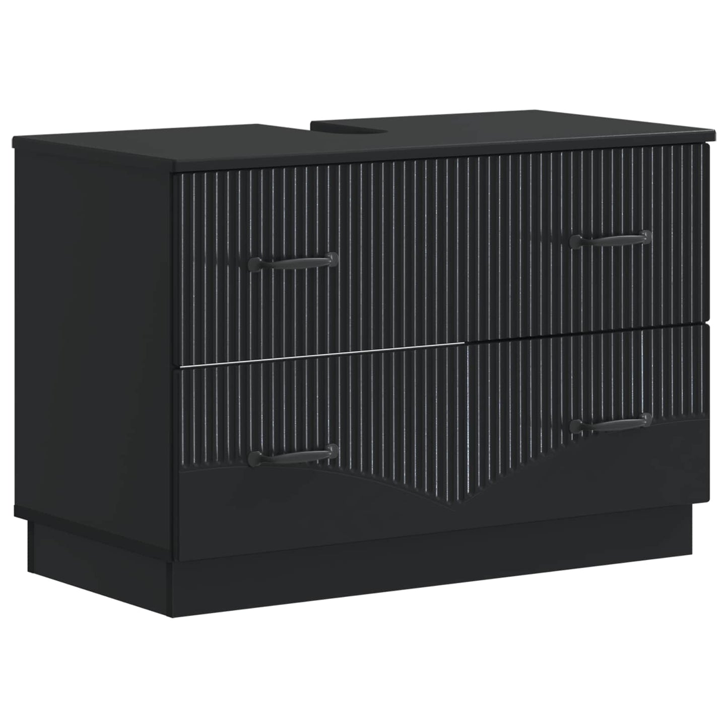 2 Piece Bathroom Cabinet Set HOORN Black Engineered Wood