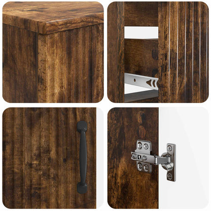 2 Piece Bathroom Cabinet Set HOORN Smoked Oak Engineered Wood