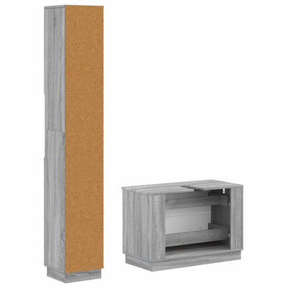 2 Piece Bathroom Cabinet Set HOORN Grey Sonoma Engineered Wood
