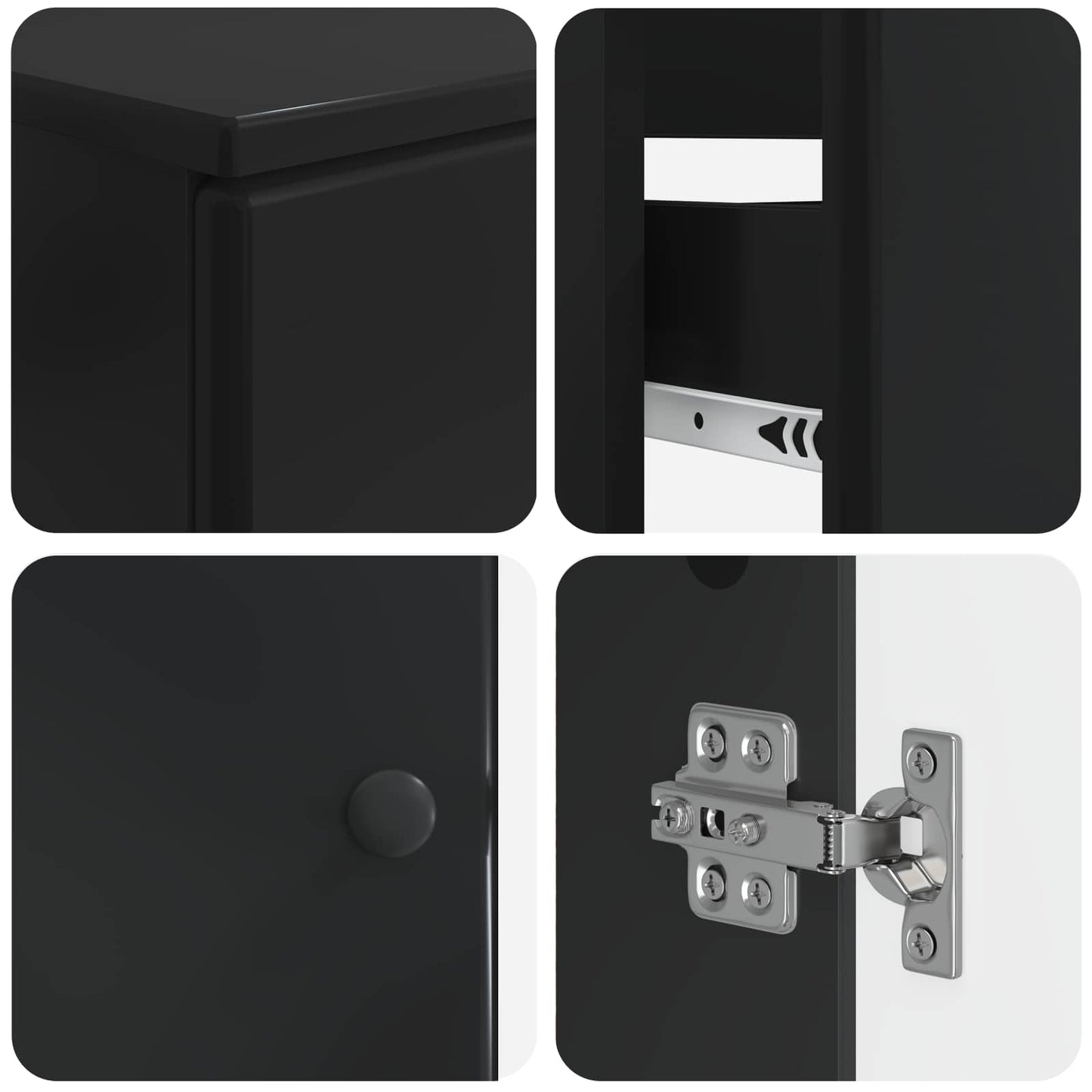 2 Piece Bathroom Cabinet Set BREDA Black Engineered Wood