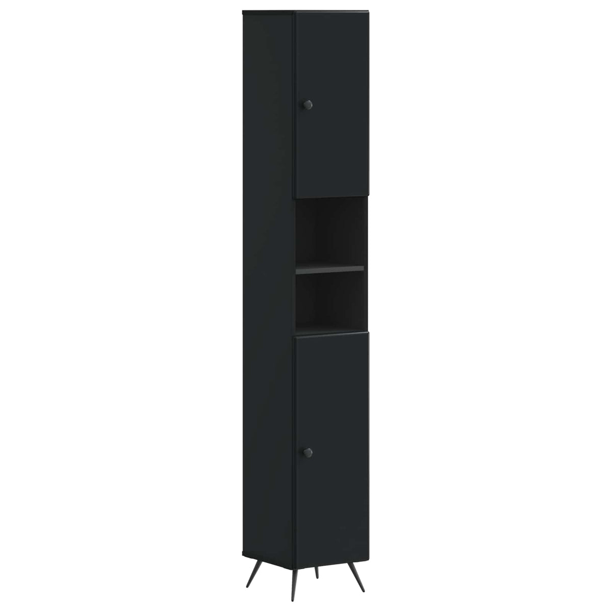 2 Piece Bathroom Cabinet Set BREDA Black Engineered Wood