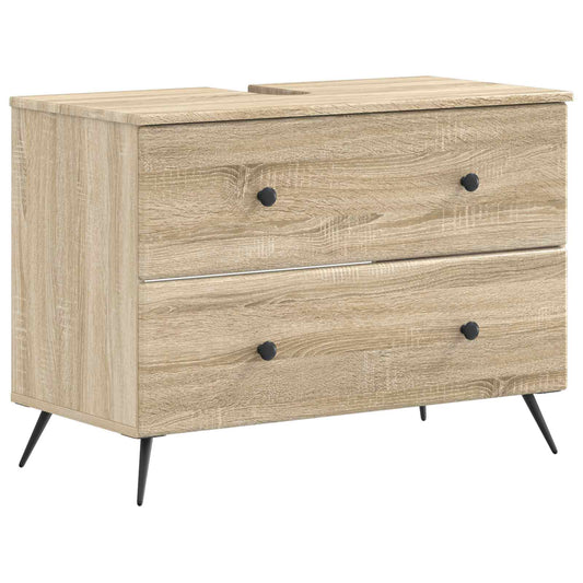 2 Piece Bathroom Cabinet Set BREDA Sonoma Oak Engineered Wood