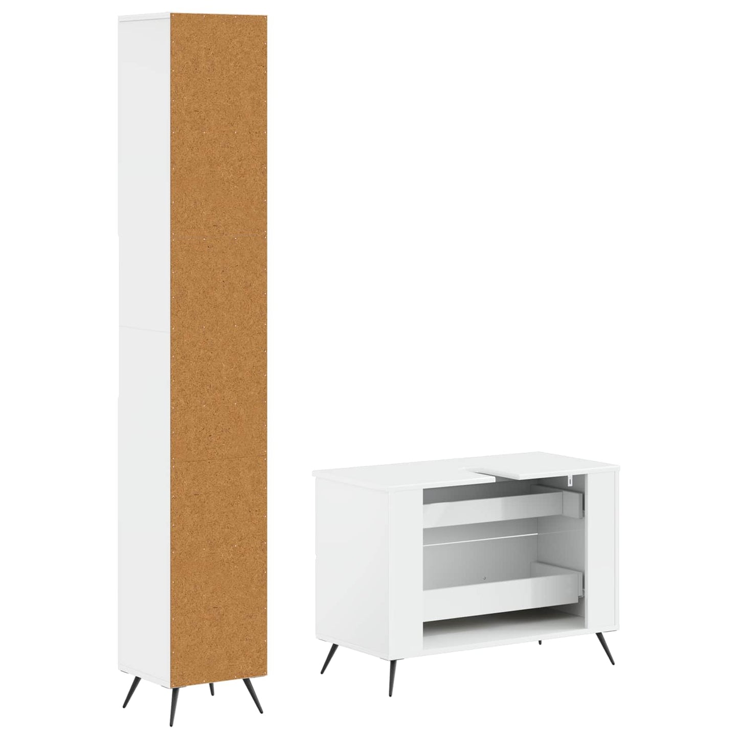 2 Piece Bathroom Cabinet Set BREDA High Gloss White