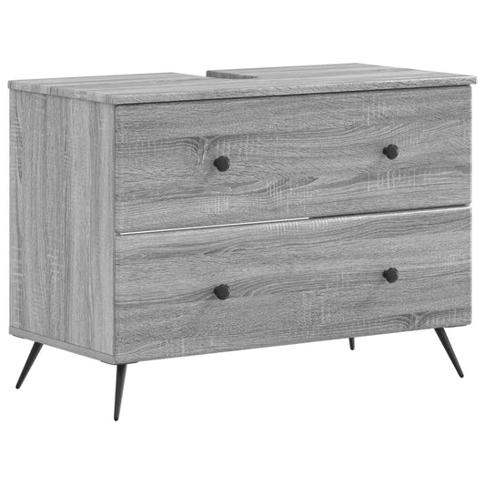 2 Piece Bathroom Cabinet Set BREDA Grey Sonoma Engineered Wood