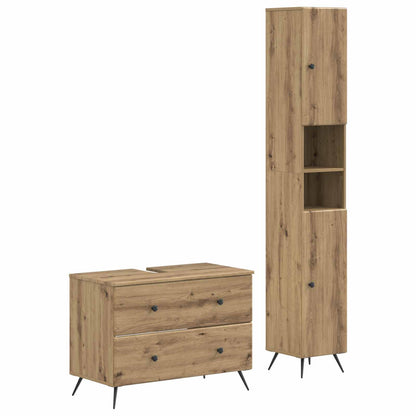 2 Piece Bathroom Cabinet Set BREDA Artisan Oak Engineered Wood