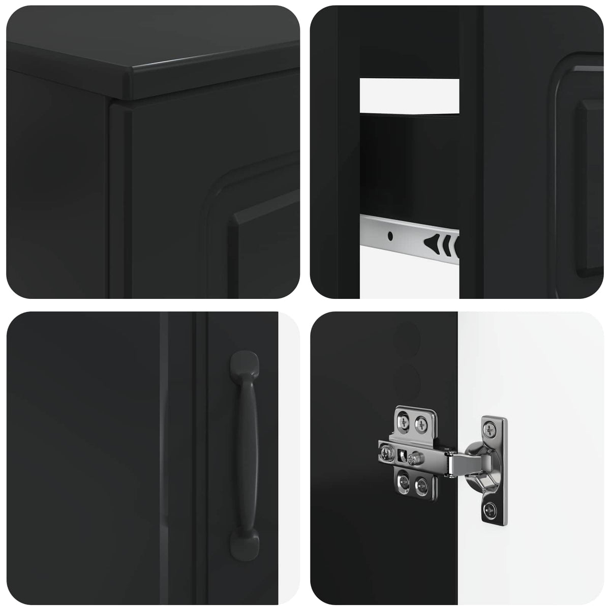 2 Piece Bathroom Cabinet Set UTRECHT Black Engineered Wood