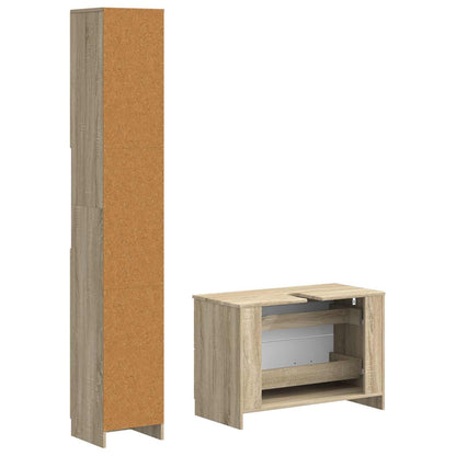 2 Piece Bathroom Cabinet Set UTRECHT Sonoma Oak Engineered Wood