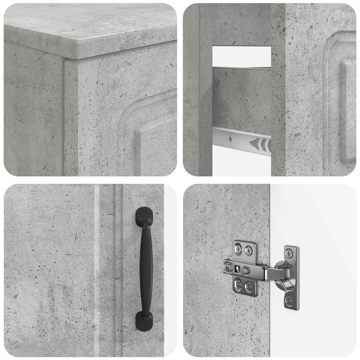 2 Piece Bathroom Cabinet Set UTRECHT Concrete Grey