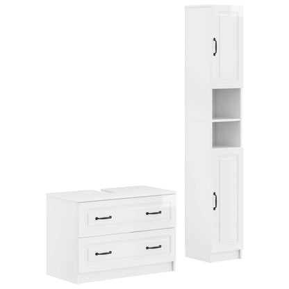 2 Piece Bathroom Cabinet Set UTRECHT High Gloss White