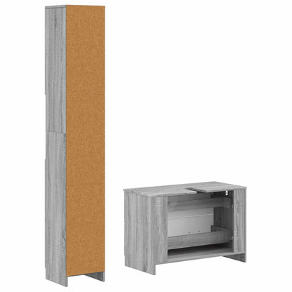 2 Piece Bathroom Cabinet Set UTRECHT Grey Sonoma