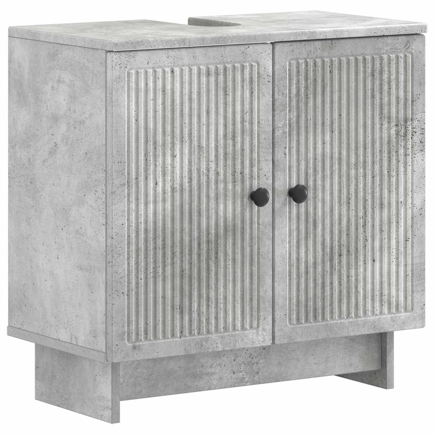 2 Piece Bathroom Cabinet Set EDE Concrete Grey Engineered Wood