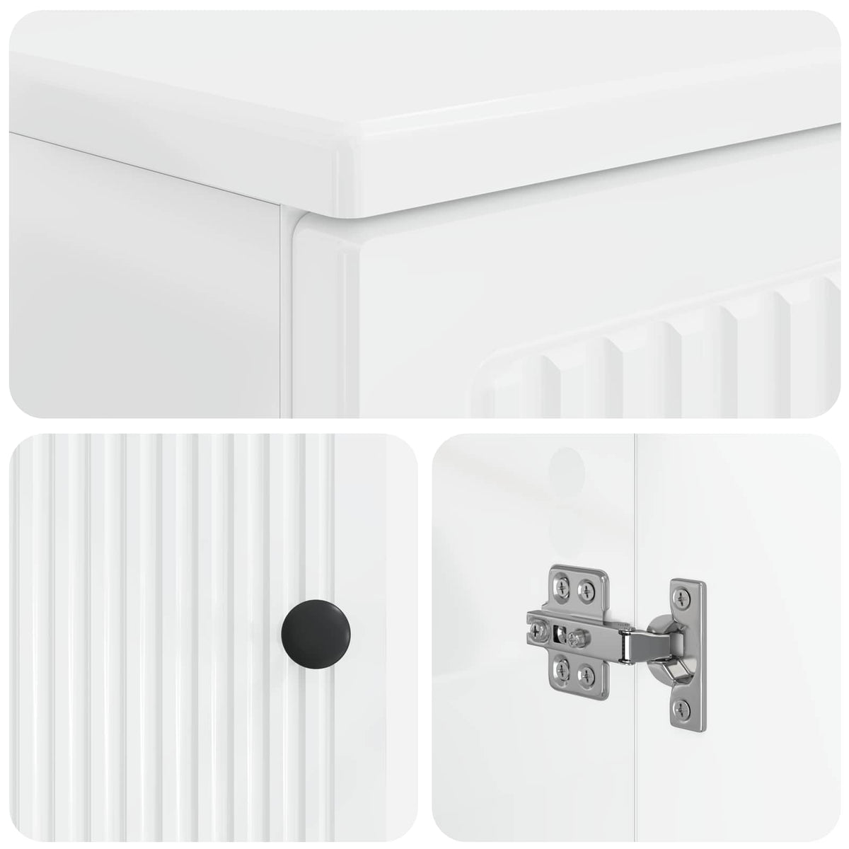 2 Piece Bathroom Cabinet Set EDE High Gloss White