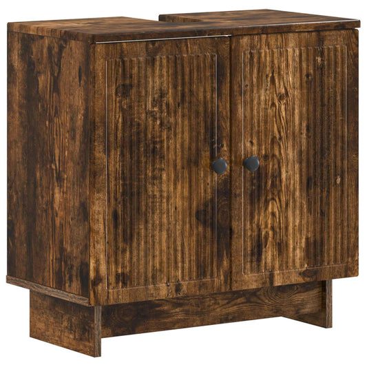 2 Piece Bathroom Cabinet Set EDE Smoked Oak Engineered Wood