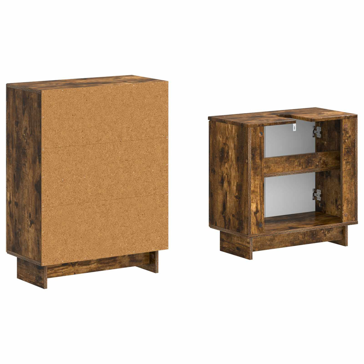 2 Piece Bathroom Cabinet Set EDE Smoked Oak Engineered Wood