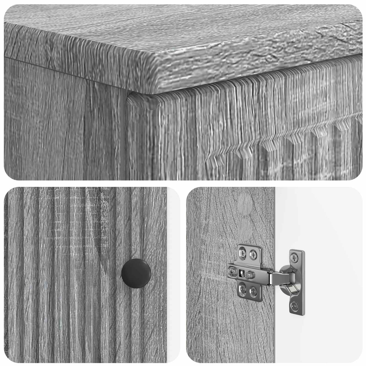 2 Piece Bathroom Cabinet Set EDE Grey Sonoma Engineered Wood