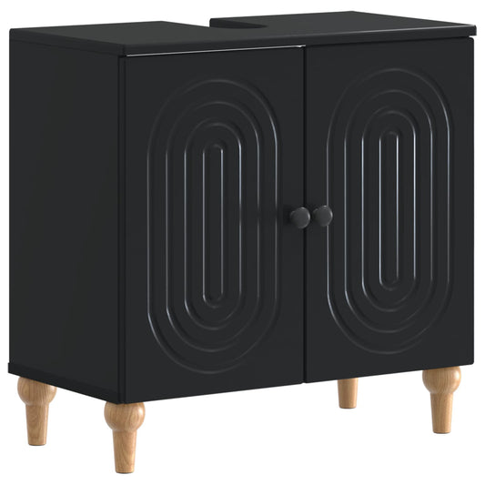 2 Piece Bathroom Cabinet Set ALKMAAR Black Engineered Wood