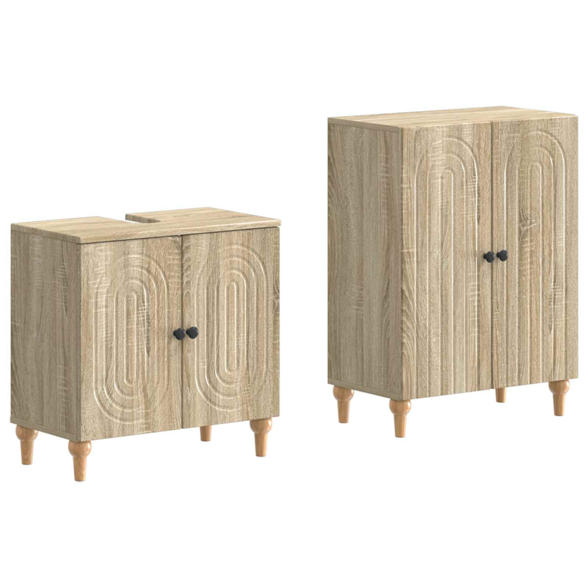 2 Piece Bathroom Cabinet Set ALKMAAR Sonoma Oak Engineered Wood