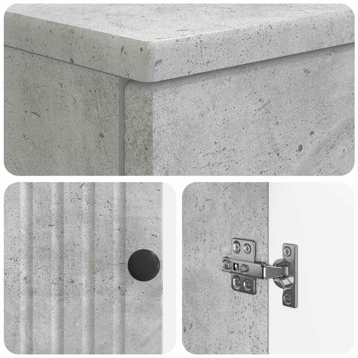 2 Piece Bathroom Cabinet Set ALKMAAR Concrete Grey