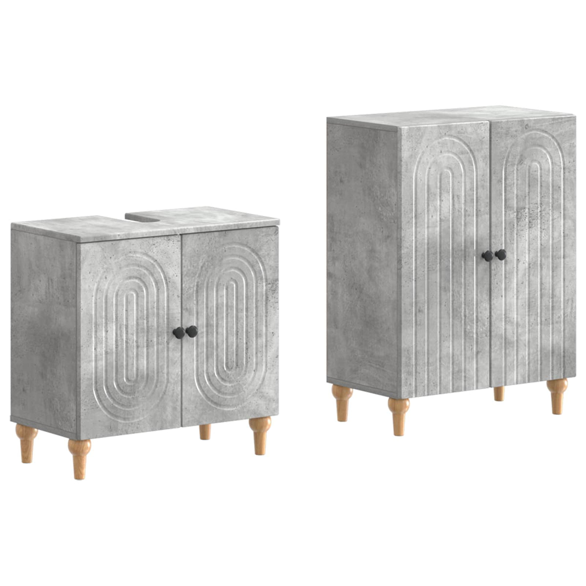 2 Piece Bathroom Cabinet Set ALKMAAR Concrete Grey