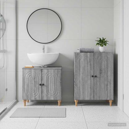 2 Piece Bathroom Cabinet Set ALKMAAR Grey Sonoma