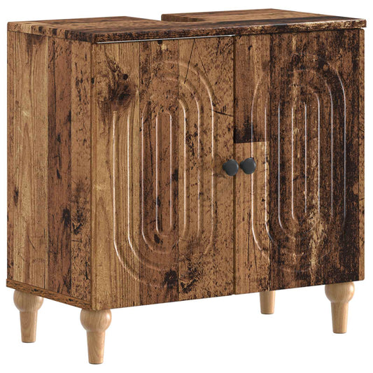 2 Piece Bathroom Cabinet Set ALKMAAR Old Wood Engineered Wood