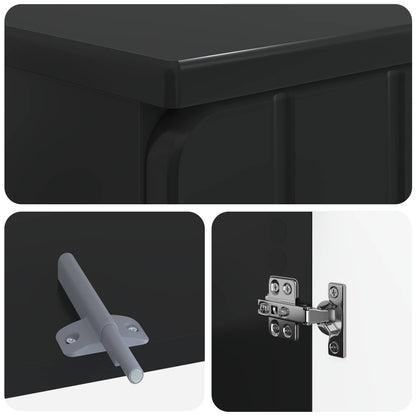 2 Piece Bathroom Cabinet Set ZWOLLE Black Engineered Wood