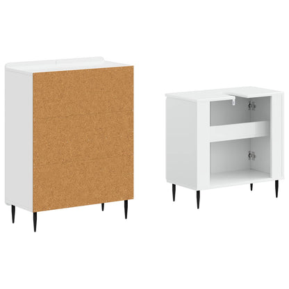 2 Piece Bathroom Cabinet Set ZWOLLE High Gloss White