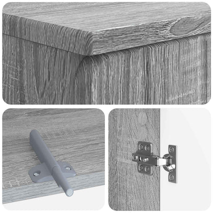 2 Piece Bathroom Cabinet Set ZWOLLE Grey Sonoma Engineered Wood