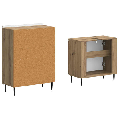 2 Piece Bathroom Cabinet Set ZWOLLE Artisan Oak Engineered Wood