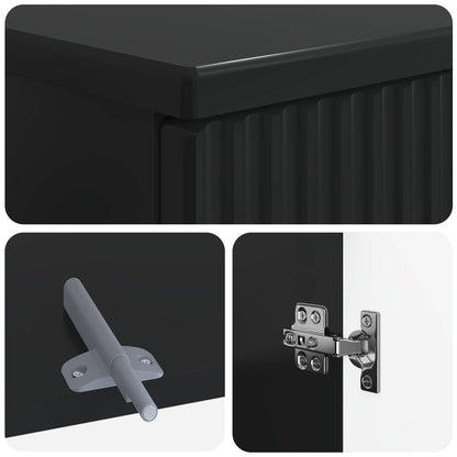 2 Piece Bathroom Cabinet Set ARNHEM Black Engineered Wood