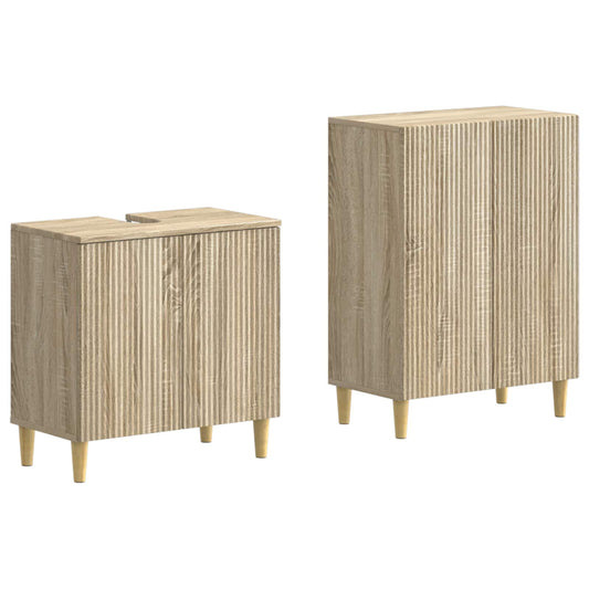 2 Piece Bathroom Cabinet Set ARNHEM Sonoma Oak Engineered Wood