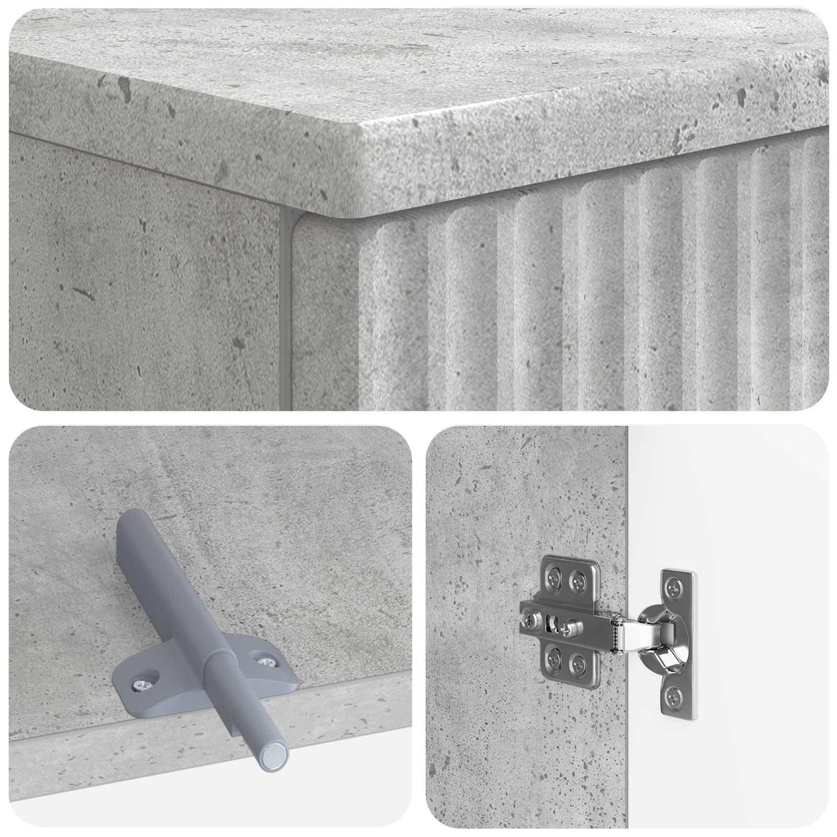 2 Piece Bathroom Cabinet Set ARNHEM Concrete Grey