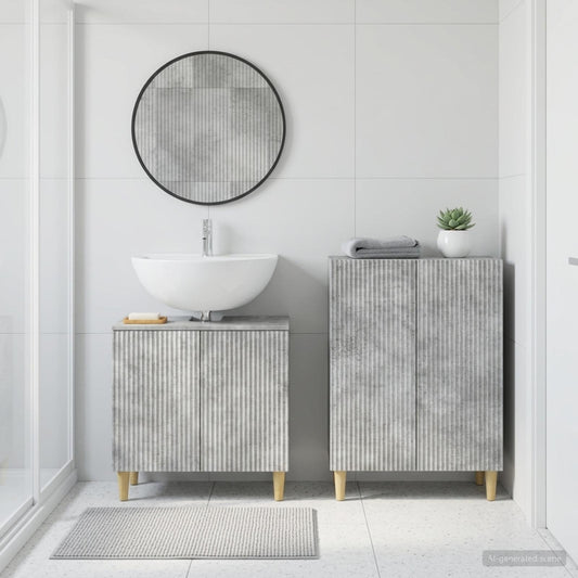 2 Piece Bathroom Cabinet Set ARNHEM Concrete Grey