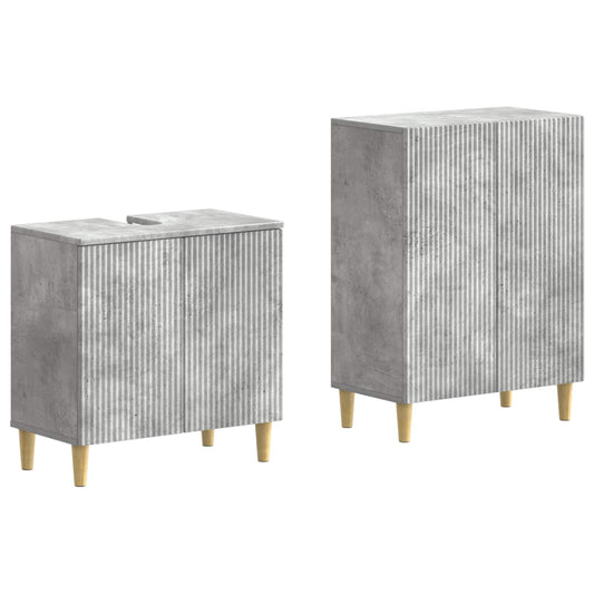 2 Piece Bathroom Cabinet Set ARNHEM Concrete Grey
