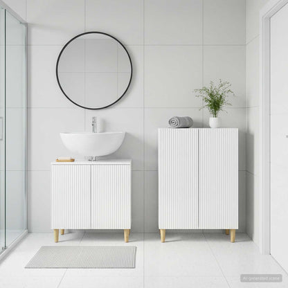 2 Piece Bathroom Cabinet Set ARNHEM High Gloss White