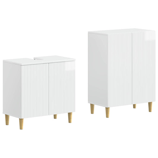 2 Piece Bathroom Cabinet Set ARNHEM High Gloss White