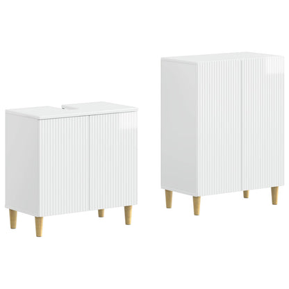 2 Piece Bathroom Cabinet Set ARNHEM High Gloss White