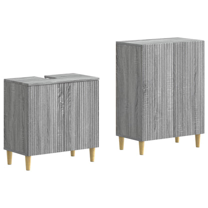 2 Piece Bathroom Cabinet Set ARNHEM Grey Sonoma Engineered Wood