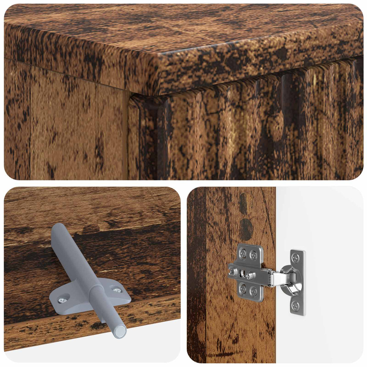 2 Piece Bathroom Cabinet Set ARNHEM Old Wood Engineered Wood