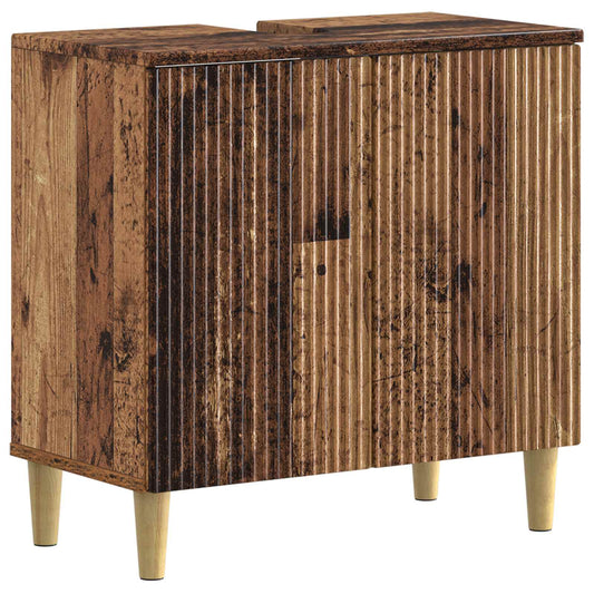 2 Piece Bathroom Cabinet Set ARNHEM Old Wood Engineered Wood