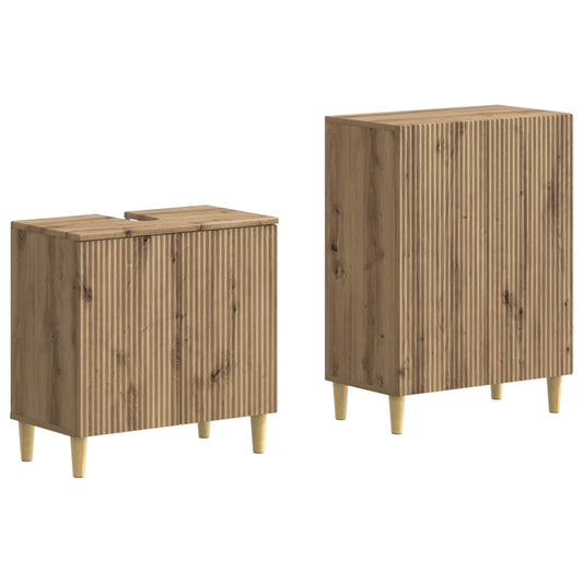 2 Piece Bathroom Cabinet Set ARNHEM Artisan Oak Engineered Wood