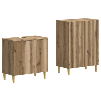 2 Piece Bathroom Cabinet Set ARNHEM Artisan Oak Engineered Wood