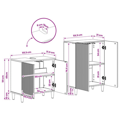 2 Piece Bathroom Cabinet Set ARNHEM Artisan Oak Engineered Wood