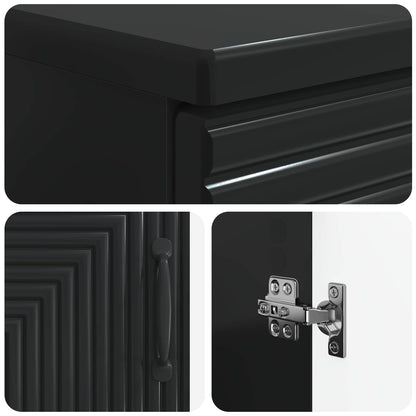 2 Piece Bathroom Cabinet Set HAARLEM Black Engineered Wood