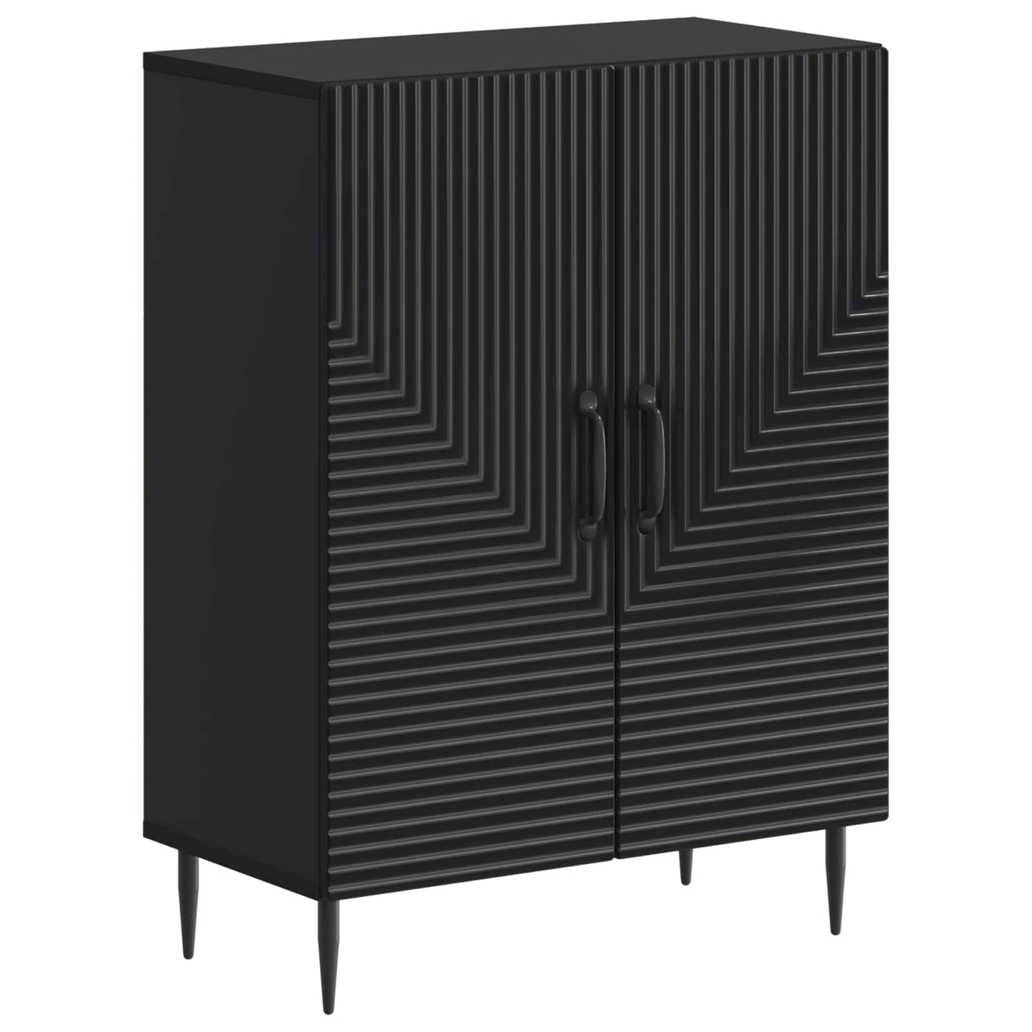 2 Piece Bathroom Cabinet Set HAARLEM Black Engineered Wood