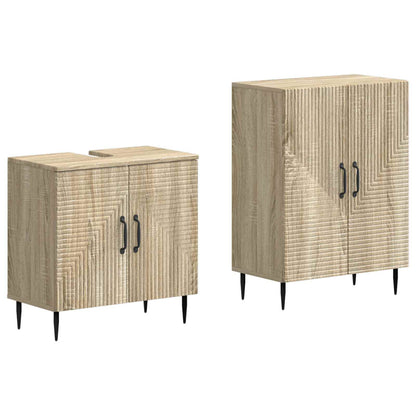 2 Piece Bathroom Cabinet Set HAARLEM Sonoma Oak Engineered Wood